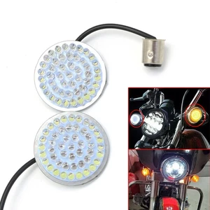 1157 LED Turn Signal Bulbs for Harley - Amber/White Bullet Style (Pair) - Picture 1 of 9