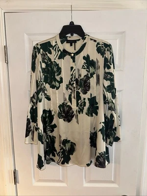 Blusa floral para mujer Donna Karan, mediana Foto 1 de 3