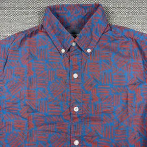 Bonobos Men's Shirt XS Short Sleeve Blue Orange Tailored Slim Fit Casual Cotton - Picture 1 of 7