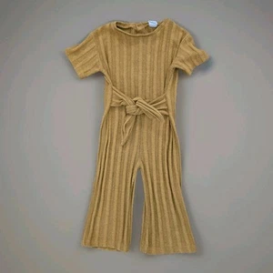 Zara Yellow Mustard Jumpsuits for Girls Knit Tie Front Size 6yrs Autumn  - Picture 1 of 4