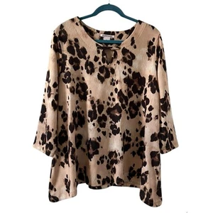 Top Allison Daley estampado animal leopardo para mujer talla XL elástico ojo de cerradura ojal - Imagen 1 de 10