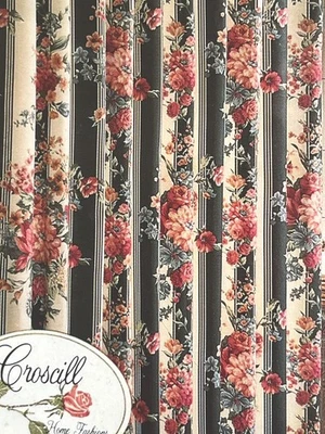 Croscill NUEVO Hogar Granada Rayas Verdes/Floral Cortina de Ducha y Forro 72 X 72” Foto 1 de 4