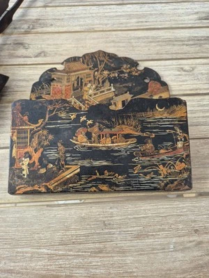 ANCIEN PORTE COURRIER EN PAPIER BOUILLIE ART ASIATIQUE - Photo 1/4