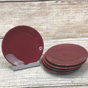 Simple Additions by Pampered Chef Burgundy 1807 B App Dessert Plates Set of 5 - Picture 1 of 5