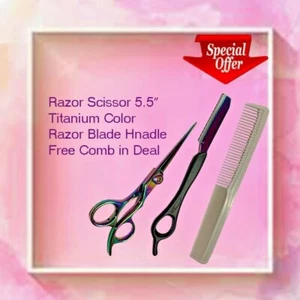 Barber Razor Scissor With Comb And Hair Shaper - Picture 1 of 3