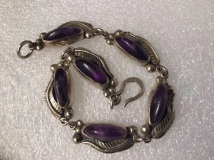 Taxco Sterling Silber 925 Roy Nilson Handarbeit Unikat Amethyst Armband - Bild 1 von 6