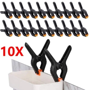 10X Heavy Duty Plastic Spring Clamps Tips DIY Small Tool Clip Jaw Opening 2in - Picture 1 of 10