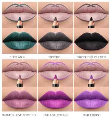 12Pcs Set Women Waterproof Lipstick Long Lasting Matte Lip Liner Pencil Lip Pen - Image 1 of 4