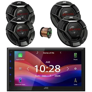 JVC 6.8" Touchscreen WiFI Bluetooth Receiver, 2x 4" + 2x 5.25" Speaker, Wire - Picture 1 of 8