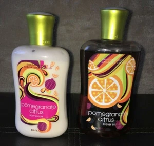 NEW LOT Of 2 Bath Body Works Pomegranate Citrus Lotion 8 oz Shower Gel 10 oz Set - Picture 1 of 4