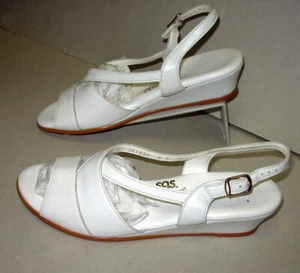 SAS Women's White Leather Tripad Comfort Sandals Size 8 S US 38.5 EU 6 UK - Picture 1 of 8