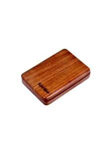 wooden pocket size business card or cigarette case holder - Picture 1 of 3