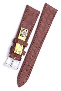 XS Uhrenarmband 19mm /14 flach echt braun Alligator Damen Krokoband made Germany - Picture 1 of 2