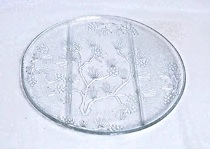 Indiana Glass Tiara Ponderosa Pine 12" Three Section Serving Platter - Picture 1 of 1