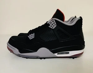 Nike Air Jordan 4 IV Retro Golf Bred Mens Sz 10.5 Black Red Cement CU9981-002 - Picture 1 of 10