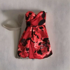 Aidan Mattox - Red & Black Floral Cocktail Dress Women's Size 2 S/P - Picture 1 of 6
