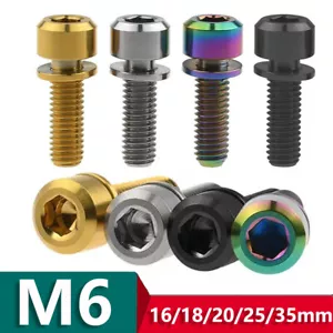 Titanium Allen Socket Cap Screws MTB Bike Screw Stem Bolts M6x16/18/20/25/35mm - Picture 1 of 15