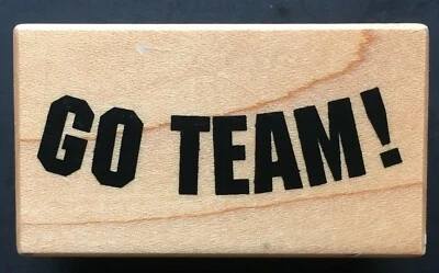 GO TEAM! SPORTS HOBBY CHEER WORD SCRIPT PSX D-3669 Wood Rubber Stamp - Image 1 of 3