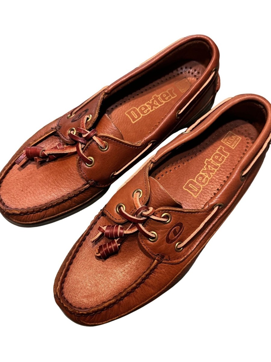 Dexter Mens Navigator II Boat Shoes 7.5M Tan Waxy Leather  display picture 3
