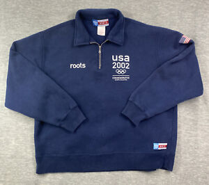 VTG Olympics Sweatshirt Adult L Roots Team USA 2002 Winter Y2K Commemorative