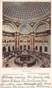Postkarte DC: Rotunde, Library of Congress, Washington DC, UDB verschickt 1907 - Bild 1 von 2