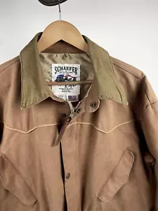 Giacca da cowboy vintage Schaefer Outfitters cotone cerato rangewax drifter cappotto M - Foto 1 di 13