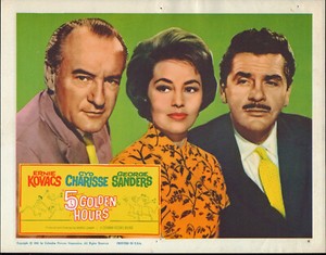 5 GOLDEN HOURS orig lobby card poster CYD CHARISSE/GEORGE SANDERS/ERNIE KOVACS
