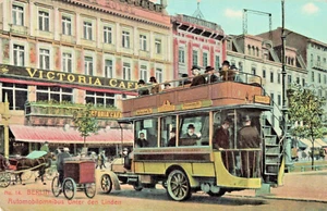DE Berlin Germany-Automobilomnibus-Victoria Cafe-Vintage 1913 Postcard (F6) - Picture 1 of 4