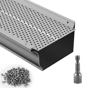 6"W Aluminum Leaf Filter Gutter Guard 26 PCS 104 Ft Total Length 0.02'' Thick - Picture 1 of 11