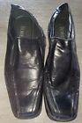 mens DRESS WORK SHOES size 9 made by BORELLI slip on BLACK LEATHER nice @@