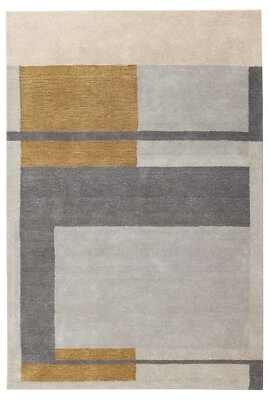 New Kirk Natural Grey Traditional Parsian Style Handmade Tufted 100% Woolen Rugs - Image 1 of 4