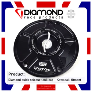 Diamond Sgancio Rapido Tappo Serbatoio Carburante Per Kawasaki Z1000 incl SX/R - Foto 1 di 5