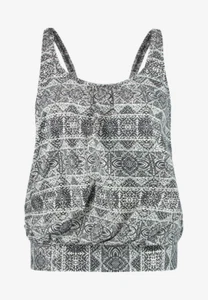 Black & Gold Oversized Tankini Top UK 12 Foam lined cups Swimwear Beachwear - Picture 1 of 2