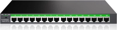 STEAMEO 16 Port Gigabit Switch, Easy Smart Managed Ethernet Switch Network Hub, - Image 1 of 4