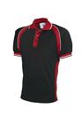 Mens Knitted Collar Contrast Side Panel Poloshirts Adults Two Tone Casual Tops