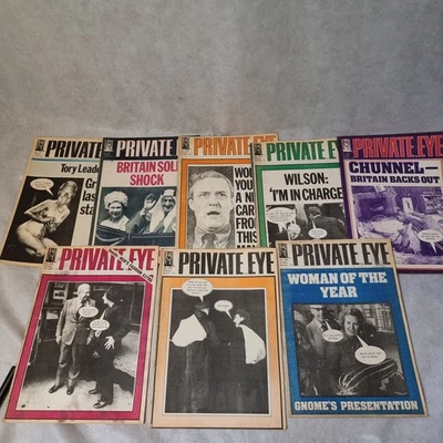 PRIVATE EYE magazine - 8 x various Issues from 1975 / Vintage Comedy  - Image 1 of 4