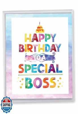 NobleWorks - 1 Happy Birthday Greeting Card Jumbo (8.5 x 11 Inch) - Celebrati - Image 1 of 4