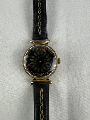 Ernest Borel 1960's Gold-Plated Round Kaleidoscope Cocktail Wrist Watch - Image 1 of 4