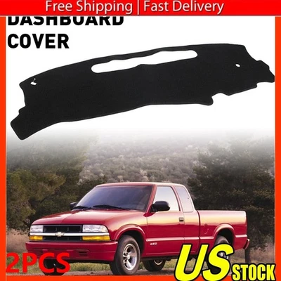 2X Alfombrilla antideslizante para tablero de instrumentos negra para Chevrolet S10 1998-2004 Foto 1 de 4