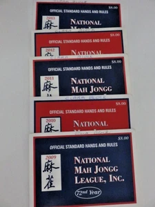 2009,10,11,12,13  mah jong NATIONAL MAH JONGG LEAGUE RULES CARDS large - Picture 1 of 6