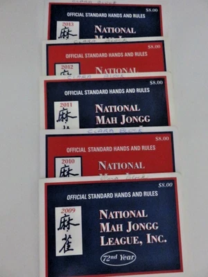 2009,10,11,12,13  mah jong NATIONAL MAH JONGG LEAGUE RULES CARDS large - Image 1 of 4