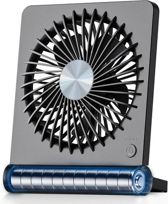 Koonie портативный настольный вентилятор, 3,5-20 часов на батарейках маленький 5,7 дюйма, черный  - Изображение 1 из 4