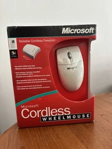 Microsoft Cordless Wheel Mouse Wireless Serial & PS/2 Compatible + Receiver New - Picture 1 of 4