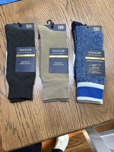 Haggar Men's Premium Crew Socks Size 10-13 - 3 Pairs - Picture 1 of 8
