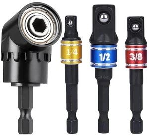 Impact Grade Driver Sockets Adapter Extension Set Drill Bit+Right Angle Drill... - Picture 1 of 9