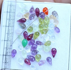 25,9 quilates Natural Surtido Piedras Gemas Facetadas Briolette Lágrima Gota Cuentas Gemas Sueltas 50 - Imagen 1 de 4