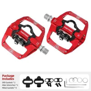 Mountain Bike Pedals 9/16in Dual Function Plat & SPD Clipless Bicycle Pedal - Picture 1 of 26