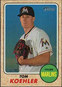 2017 Topps Heritage #114 Tom Koehler Gray Back Variation NM-MT Marlins - Picture 1 of 2