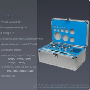 High precision 1mg-1kg Stainless Steel Digital Scale Calibration Lab Kit Set F2 - Picture 1 of 4