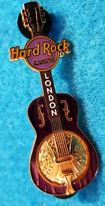 GUITARRA 3D RESONADOR DOBRO PÚRPURA Y DORADO CASINO LONDRES Hard Rock Café PIN LE - Imagen 1 de 1